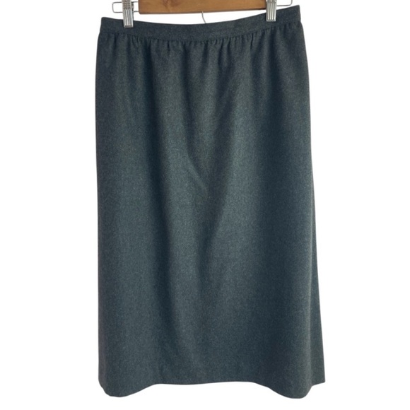 VTG SASSON 70’s Charcoal Gray Wool Blend Midi Skirt - Picture 2 of 8